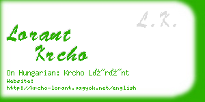 lorant krcho business card